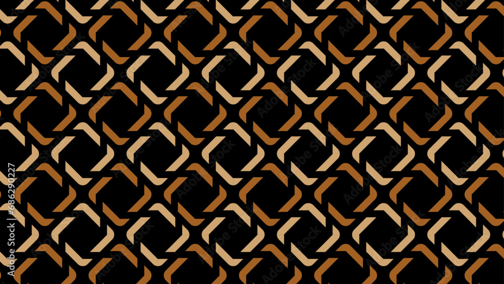 Seamless abstract geometric pattern for fabric, banners, surface design, packaging, background. Luxury gold and black design. Vector illustration