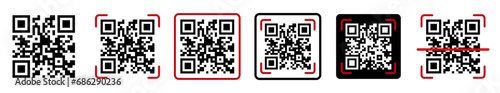 Scan QR code icon. QR code scan for smartphone. QR code for payment. 
