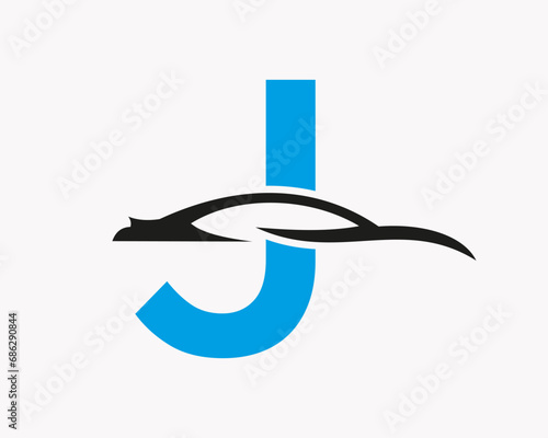 Car Logo On Letter J, Car and Alphabet Combination