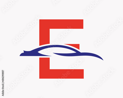 Free Download Car Logo On Letter E, Car and Alphabet Combination - GFXLoad