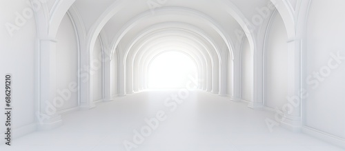 Entrance corridor painted in white