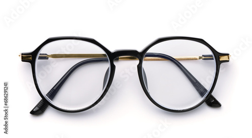Folded black frame reading glasses