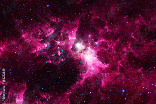 Fototapeta Naklejka Na Ścianę i Meble -  Red cosmic nebula. Elements of this image furnished by NASA