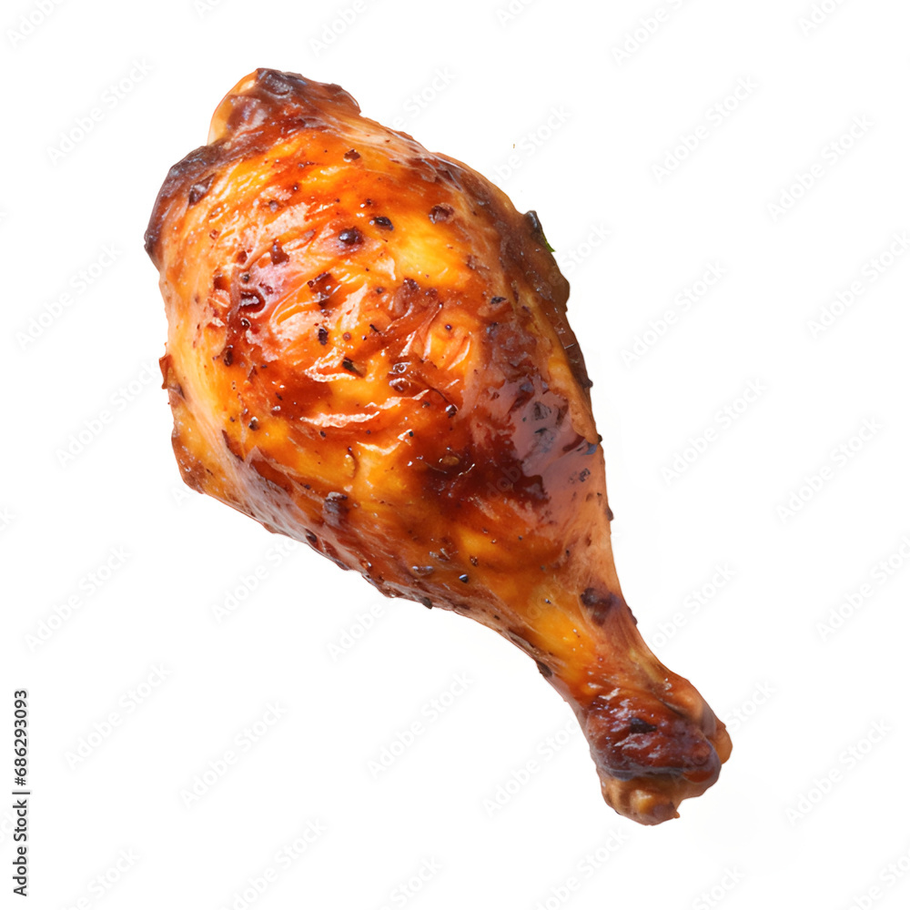 grilled chicken drum stick ,fried chicken thighs isolated on transparent background ,generative ai grilled chicken drum stick ,fried chicken thighs isolated on transparent background ,generative ai