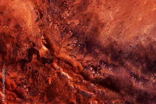 Fototapeta Naklejka Na Ścianę i Meble -  Surface of the planet Mars. Elements of this image furnished by NASA