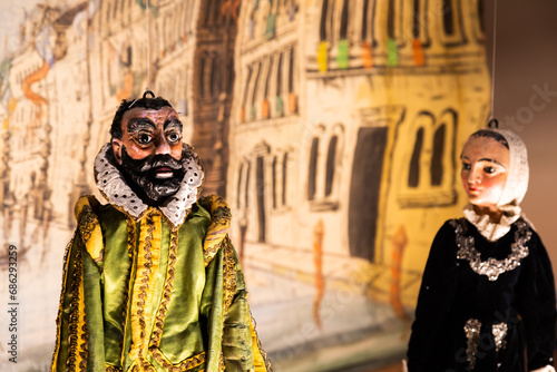 Old puppets theater. Vintag...