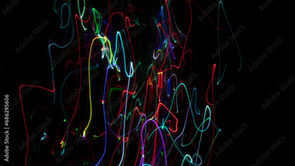 Bildschirmschoner hintergrund screensaver party luftschlangen abstrakt augenschonend dunkel spezialeffekte superkraft energie power effekt wallpaper organizer licht kunst leuchten kraft bewegung  - obrazy, fototapety, plakaty 