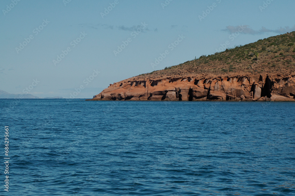 cortez sea baja california sur landscape from boat