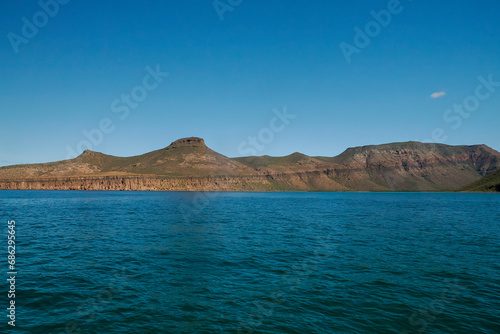 cortez sea baja california sur landscape from boat