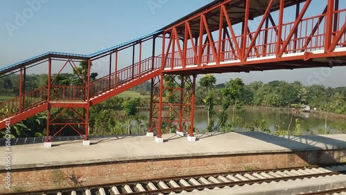 Footover bridge constructed at railway station photo