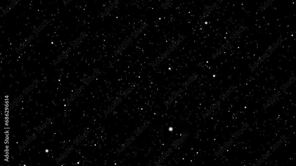 The Space travel, fly trough deep universe with millions of stars in dark sky black background 4K animation