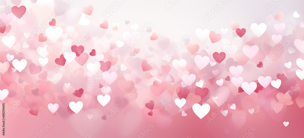 Heart shapes in pink red and white. Valentine's Day. 14 February. Heart shapes in pink red and white. Valentine's Day. 14 February.