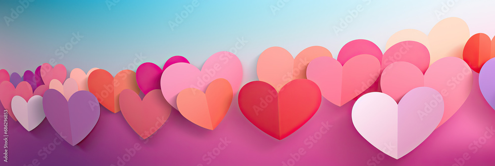 Colorful heart shapes. 14 february valentines day.