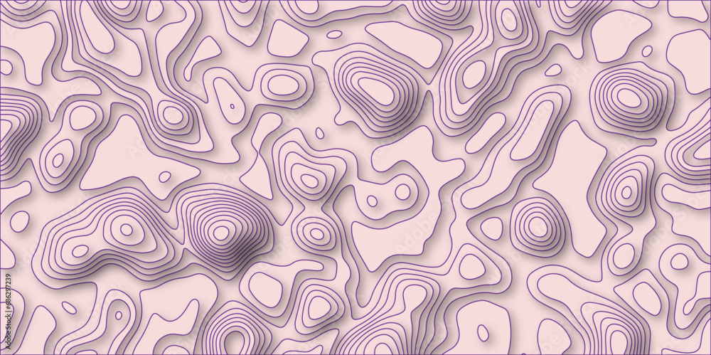 Fototapeta premium Topography grid map. Stylized topographic contour map Abstract lines background. Contour maps. Vector maunt ,river,sea map background