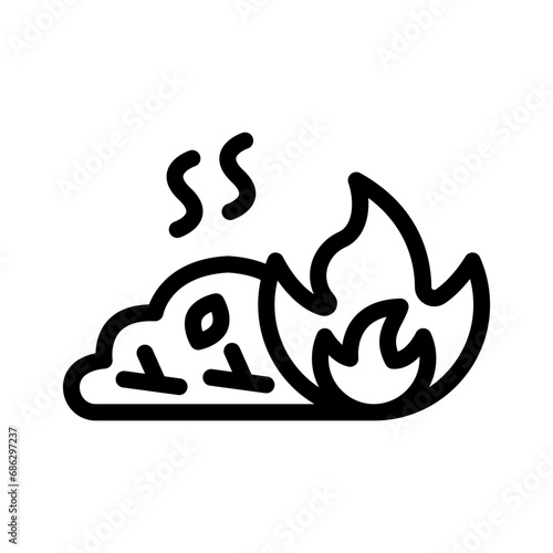 incineration line icon illustration vector graphic. Simple element illustration vector graphic, suitable for app, websites, and presentations isolated on white background