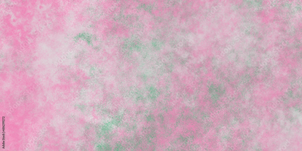 Fototapeta premium Pink ,green and watercolor textures on white paper background Vintage and old looking paper background beautiful designer background made of thick paper.