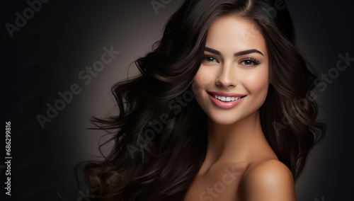 healty shiny hair of young woman. shampoo advertisement.