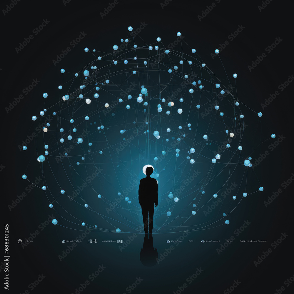 silhouette of a person in the network