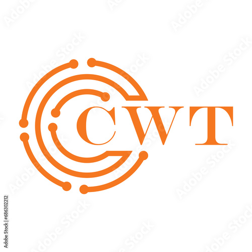 CWT letter design. CWT letter technology logo design on white background. CWT Monogram logo design for entrepreneur and business photo