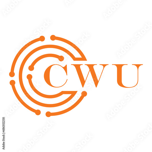 CWU letter design. CWU letter technology logo design on white background. CWU Monogram logo design for entrepreneur and business photo