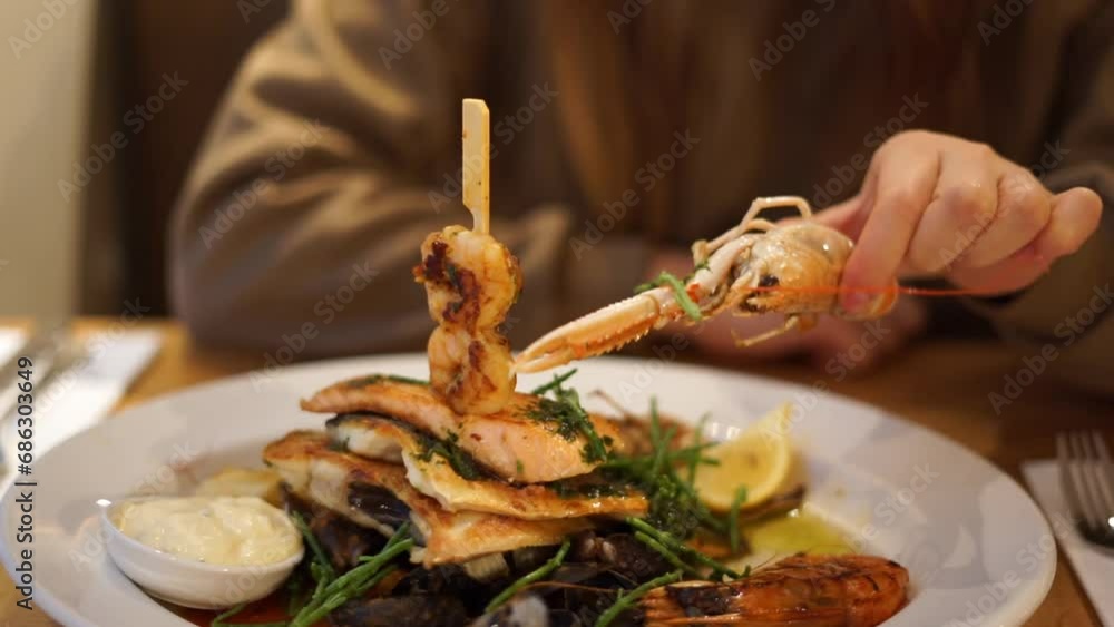 king prawn in a restaurant king prawn in a restaurant