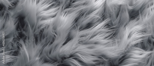 Silvery gray colored fuzzy angora background, made with Generative AI
