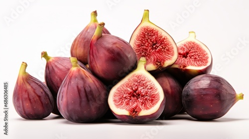 Ripe figs on a white background.