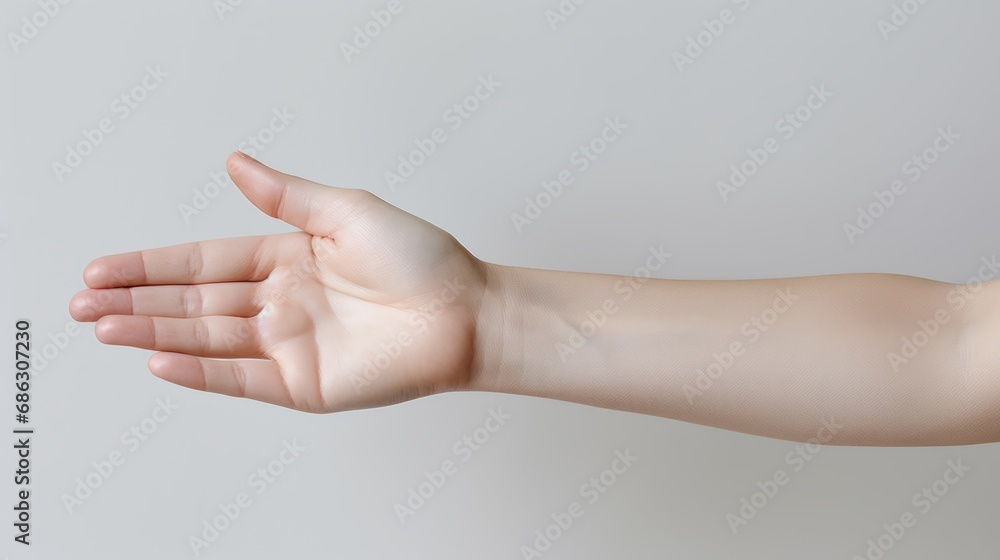The woman extends her hand. Concept for help, greeting, invitation to partnership. The woman extends her hand. Concept for help, greeting, invitation to partnership.