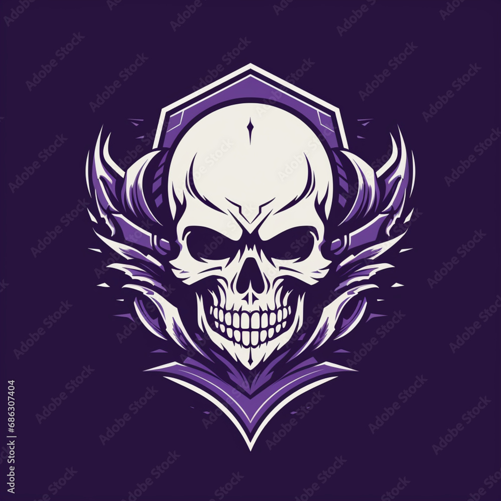 Fototapeta premium a skull logo for military ranks white and purple