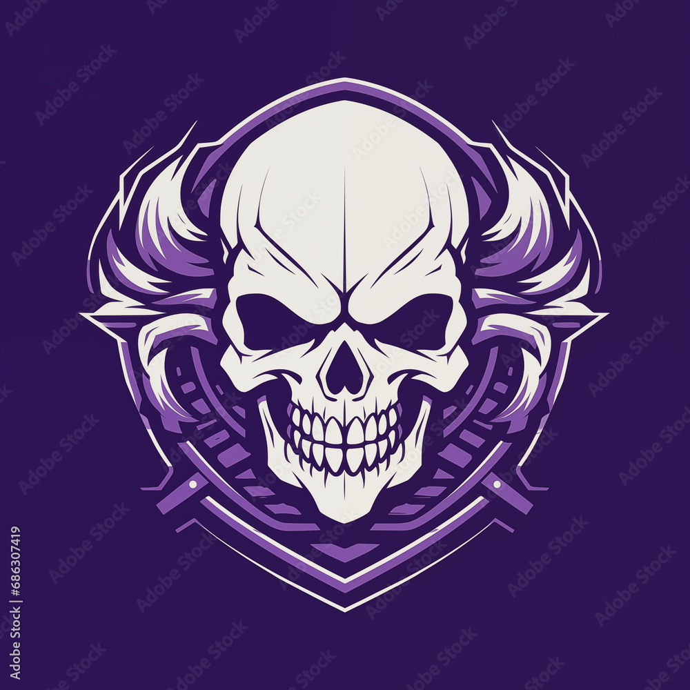 a skull logo for military ranks white and purple a skull logo for military ranks white and purple