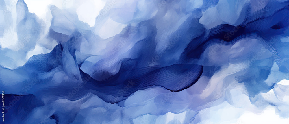 Vibrant indigo watercolor abstract illustration background, made with Generative AI