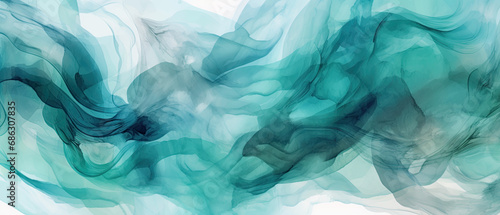 Deep ocean blue watercolor abstract illustration background, made with Generative AI