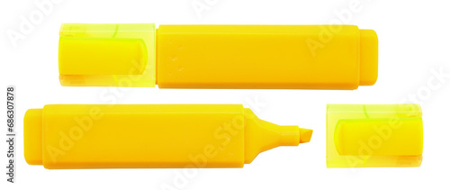 Permanent yellow marker on a white background. Text marker for office and study