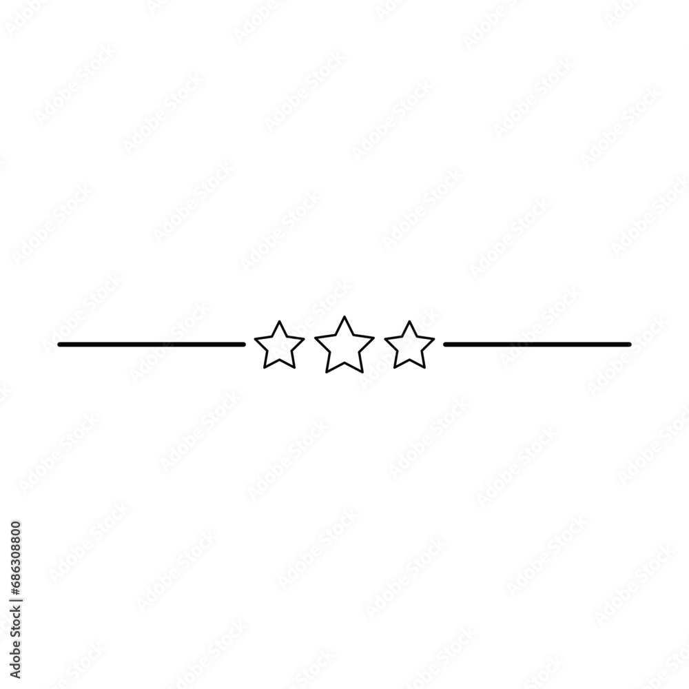 Star Line Frame Star frame border horizontal line shape icon for decorative vintage ...