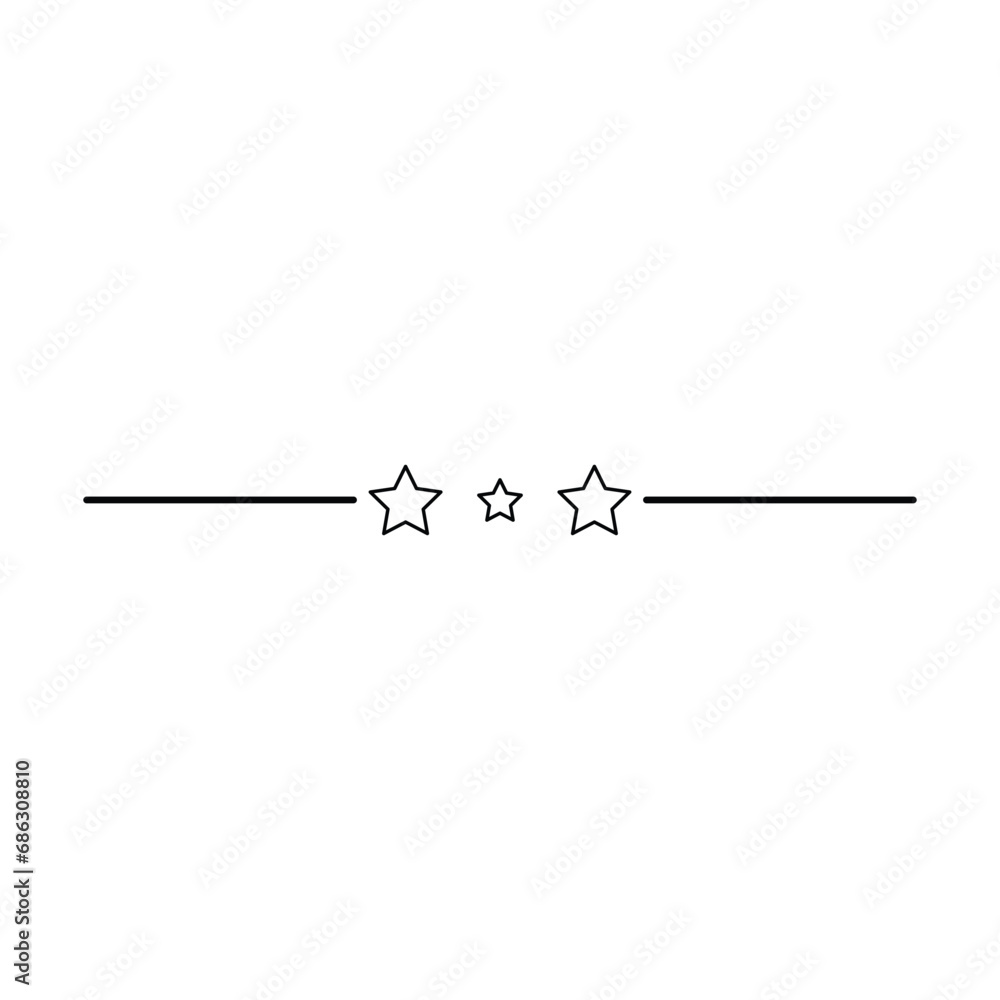 Star frame border horizontal line shape icon for decorative vintage doodle element for design in vector illustration Star frame border horizontal line shape icon for decorative vintage doodle element for design in vector illustration
