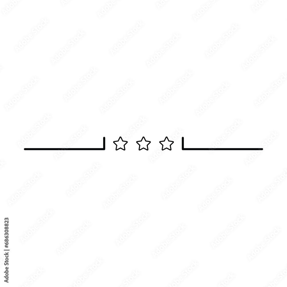 Star frame border horizontal line shape icon for decorative vintage doodle element for design in vector illustration Star frame border horizontal line shape icon for decorative vintage doodle element for design in vector illustration