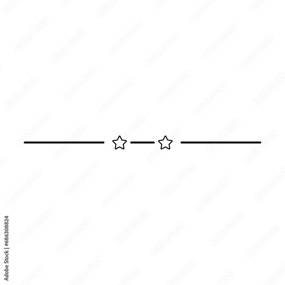 Star frame border horizontal line shape icon for decorative vintage doodle element for design in vector illustration Star frame border horizontal line shape icon for decorative vintage doodle element for design in vector illustration