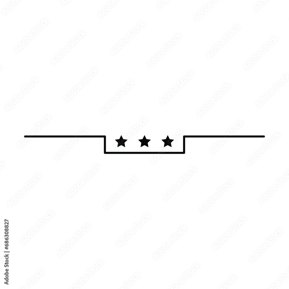 Star frame border horizontal line shape icon for decorative vintage doodle element for design in vector illustration Star frame border horizontal line shape icon for decorative vintage doodle element for design in vector illustration