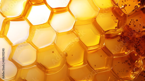 Mesmerizing Honey Cascades Exploring the Intricate Textures and Patterns of Honeycomb Cells Overflowing with Liquid Gold A Symphony of Sweetness Honey Extravaganza generative AI