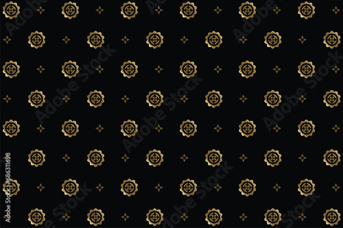 seamless pattern with black and golden circles