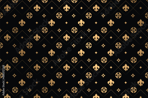 Thai tradition painting, Vector illustration. Luxury ornament template. 