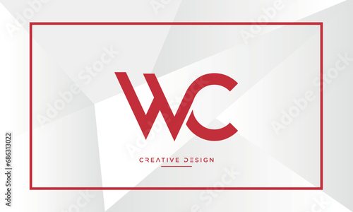 Alphabet letters icon logo WC or CW