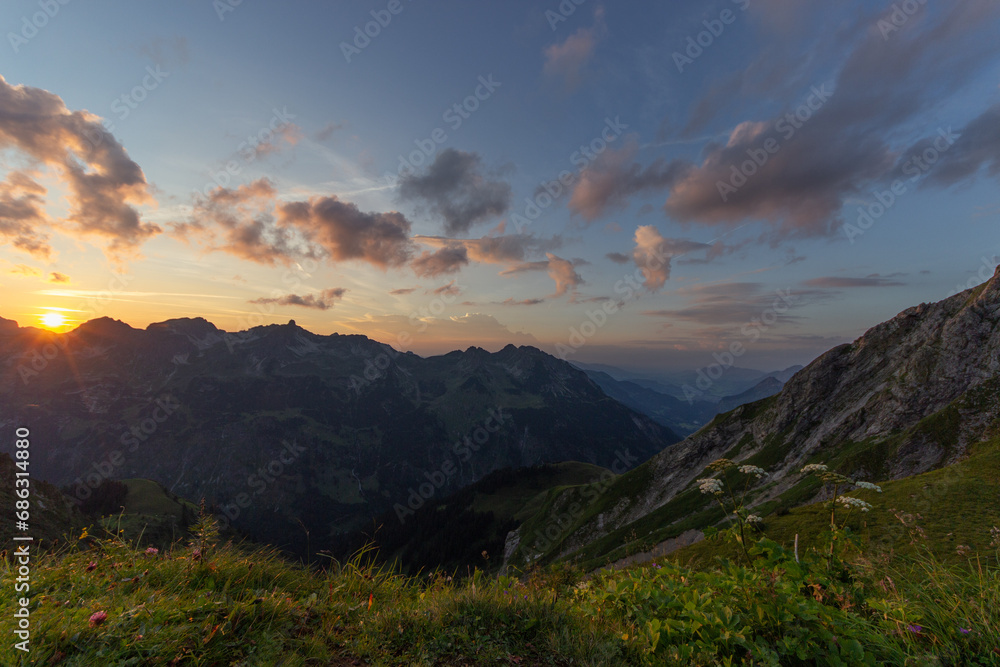 Sunset in the alps