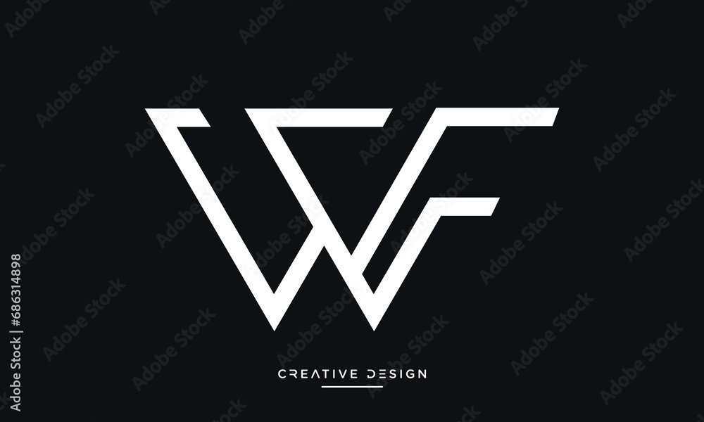 WF or FW Alphabet letters logo monogram WF or FW Alphabet letters logo monogram
