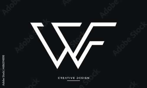 WF or FW Alphabet letters logo monogram