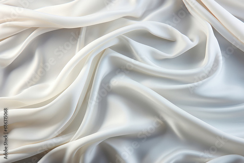White background of silk fabric folds