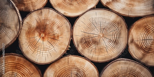 Old wooden oak tree cut surface. Rough organic texture of tree rings with close up of end grain.