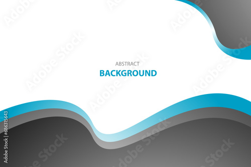 Blue and gray wave modern background with white space for text and message. template design	