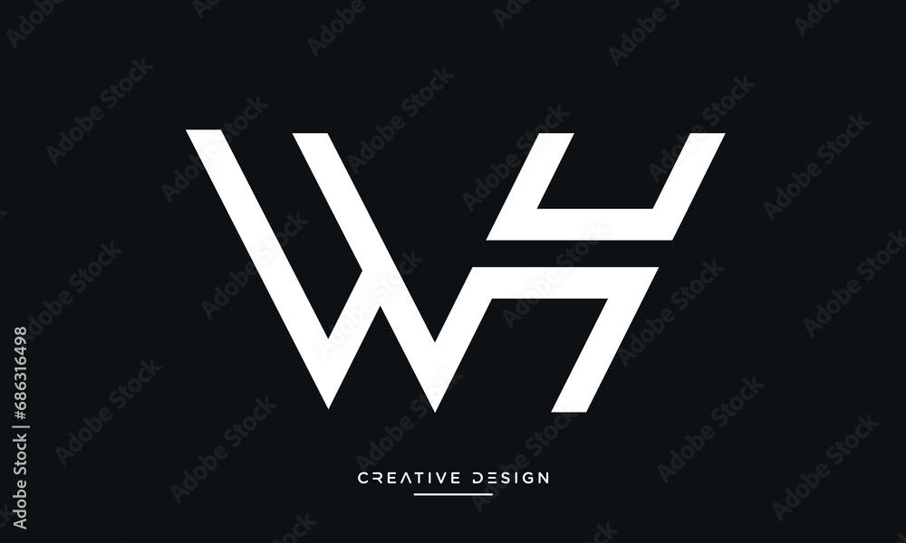 Alphabet letters WH or HW logo monogram Alphabet letters WH or HW logo monogram