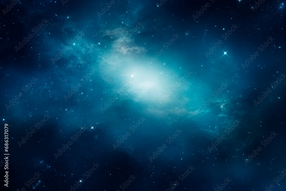 Fototapeta premium Celestial nebula shining brightly in the vast expanse of stellar space.